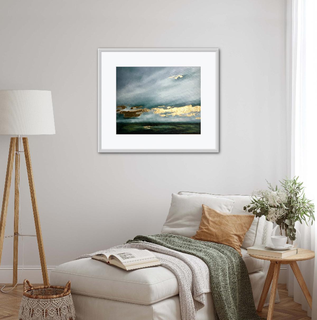 Dawn of a New Day, Moody Landscape Painting, Dartmoor Sky, Abstraktes Ölgemälde im Angebot 4