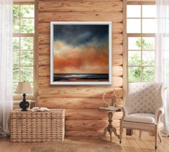 Dawn On Dartmoor, Original Painting, Skyscape Art, Cloud Art, Affordable Art