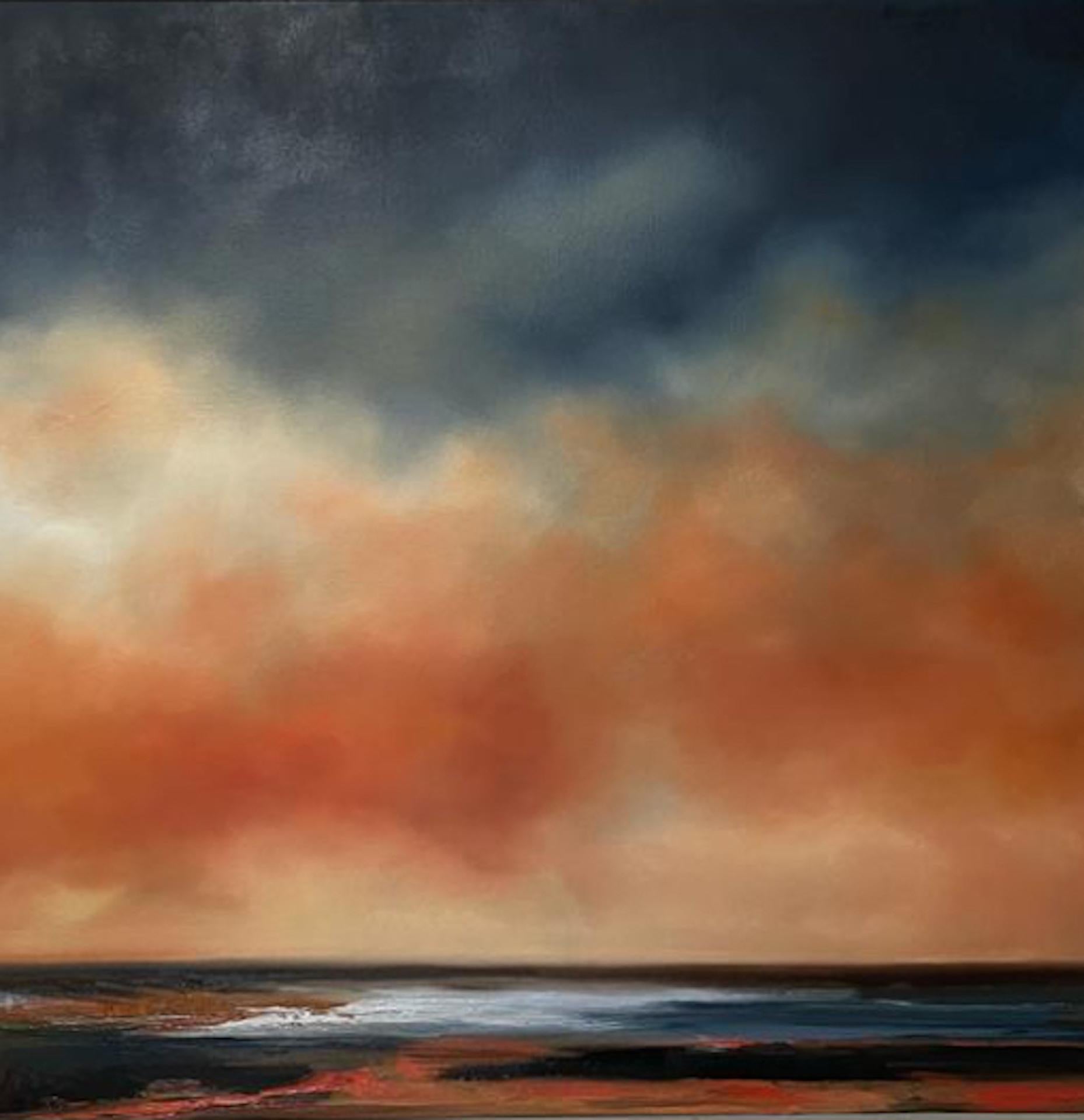 Sophie Berger Abstract Painting - Dawn On Dartmoor, Original Painting, Skyscape Art, Cloud Art, Affordable Art