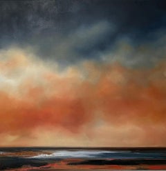 Dawn On Dartmoor, Original Painting, Skyscape Art, Cloud Art, Affordable Art