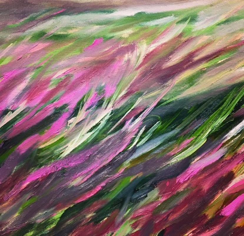 Here With You, original painting, landscape painting, floral art, abstract art - Painting by Sophie Berger