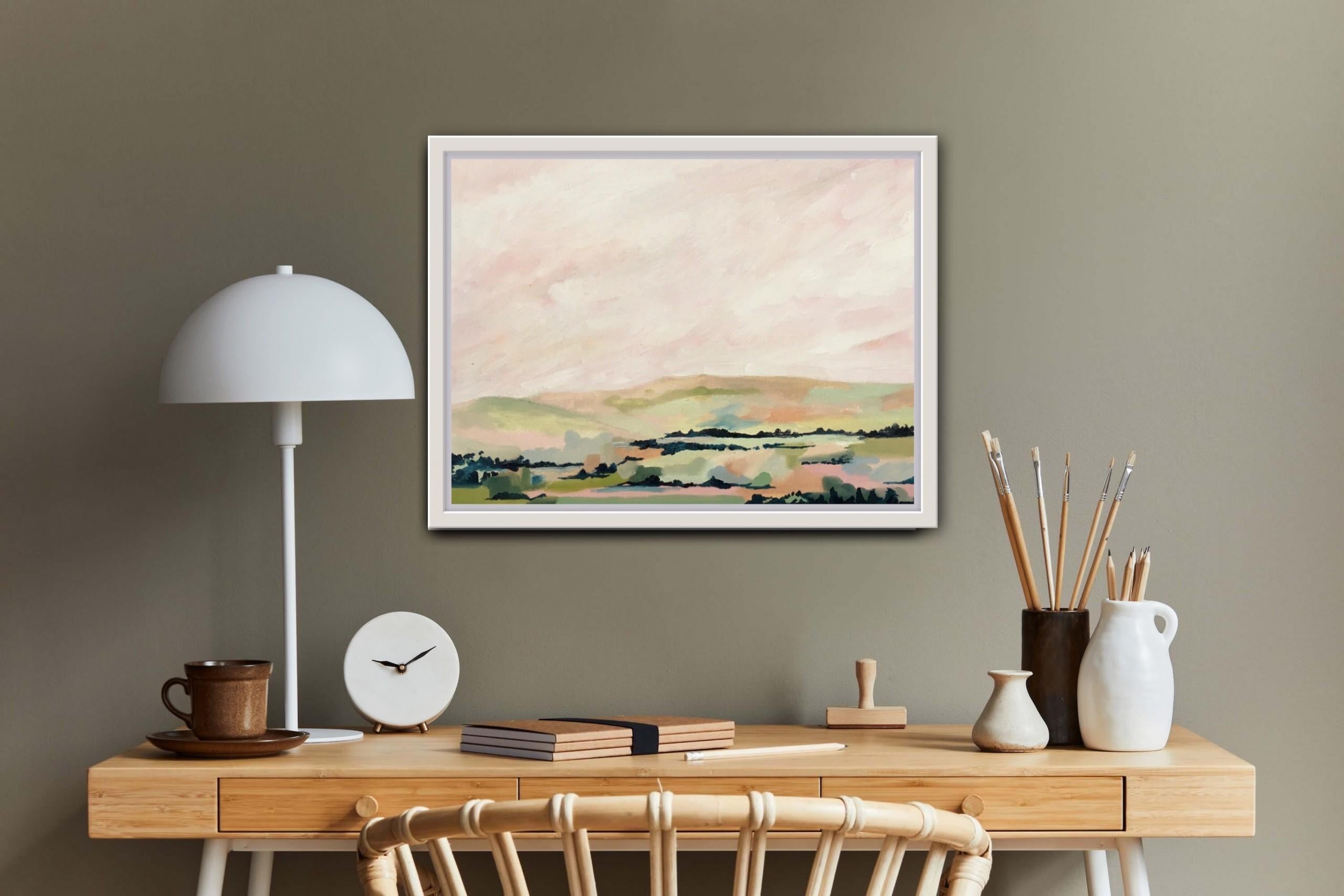 Luz suave sobre Dartmoor, Sophie Berger, Pintura de paisaje, Colores al pastel en venta 11