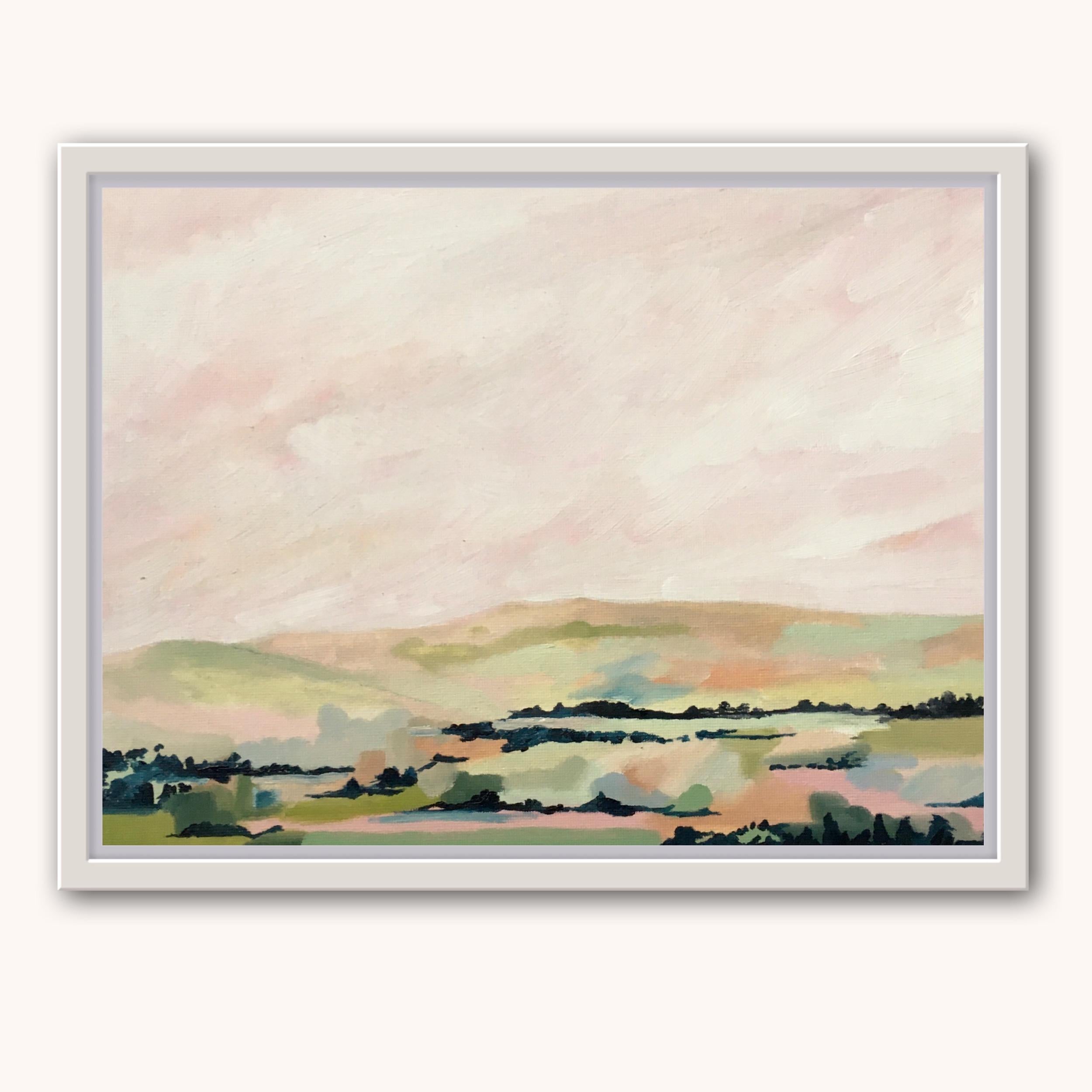 Luz suave sobre Dartmoor, Sophie Berger, Pintura de paisaje, Colores al pastel en venta 8