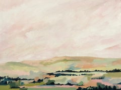 Soft Light Over Dartmoor, Sophie Berger, Landscape painting, Pastel colours