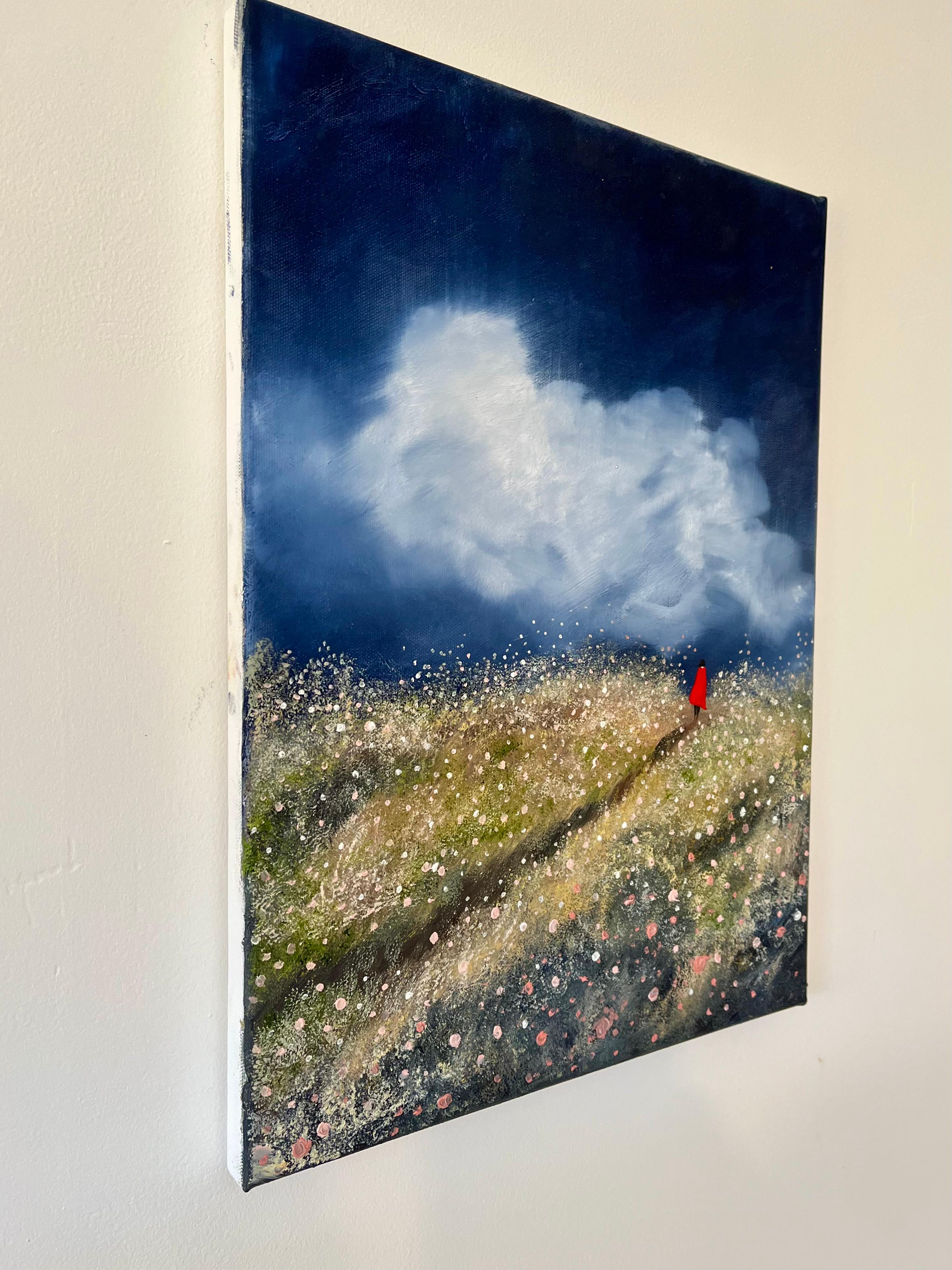 Le chemin sous l'orage, peinture originale, paysage, nature, abstrait en vente 2