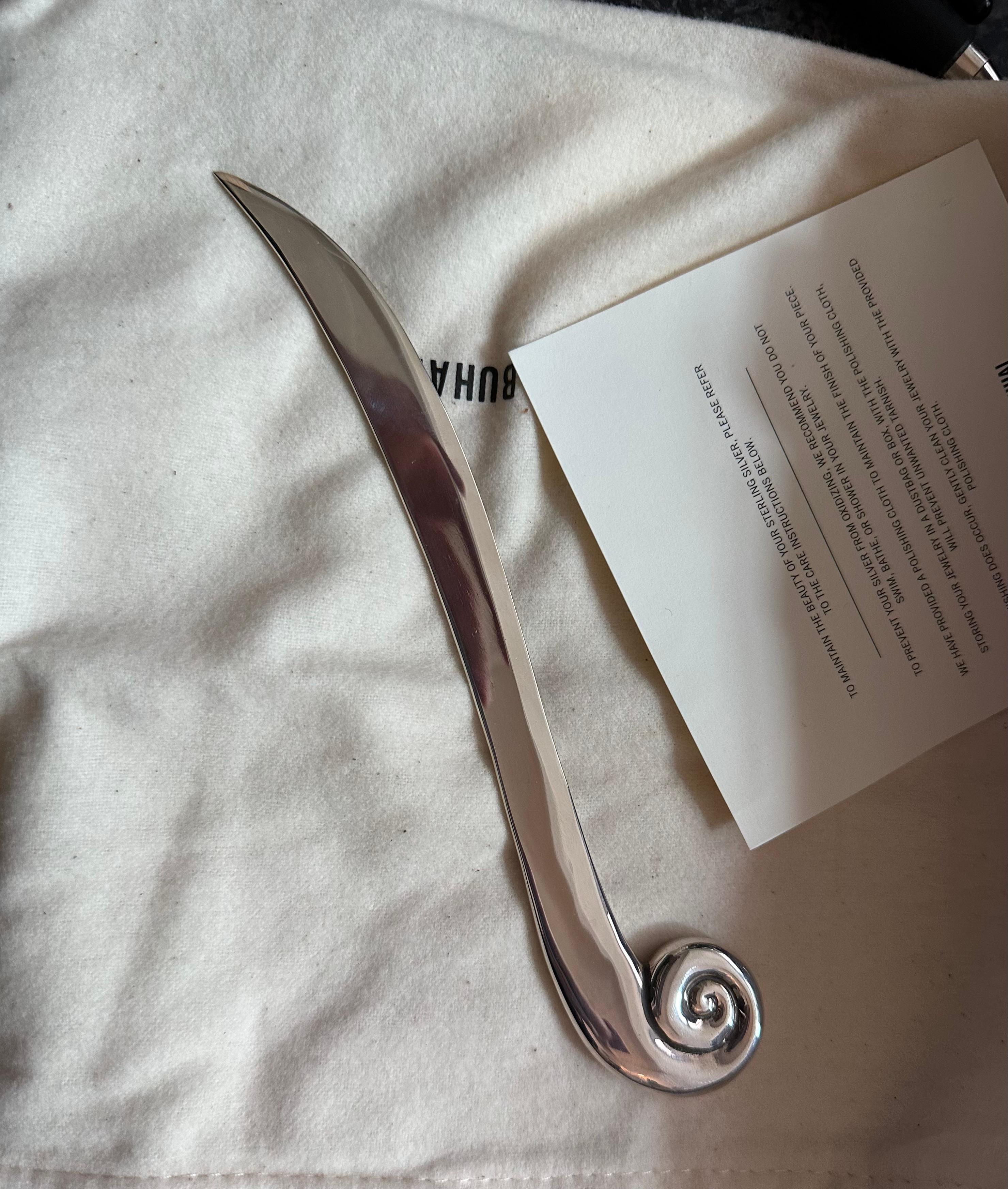 Sophie Buhai Sterling Silver Nautilus Letter Opener or Knife, USA In New Condition For Sale In Brooklyn, NY