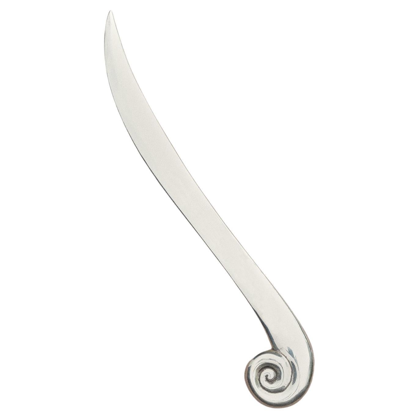 Sophie Buhai Sterling Silver Nautilus Letter Opener or Knife, USA For Sale