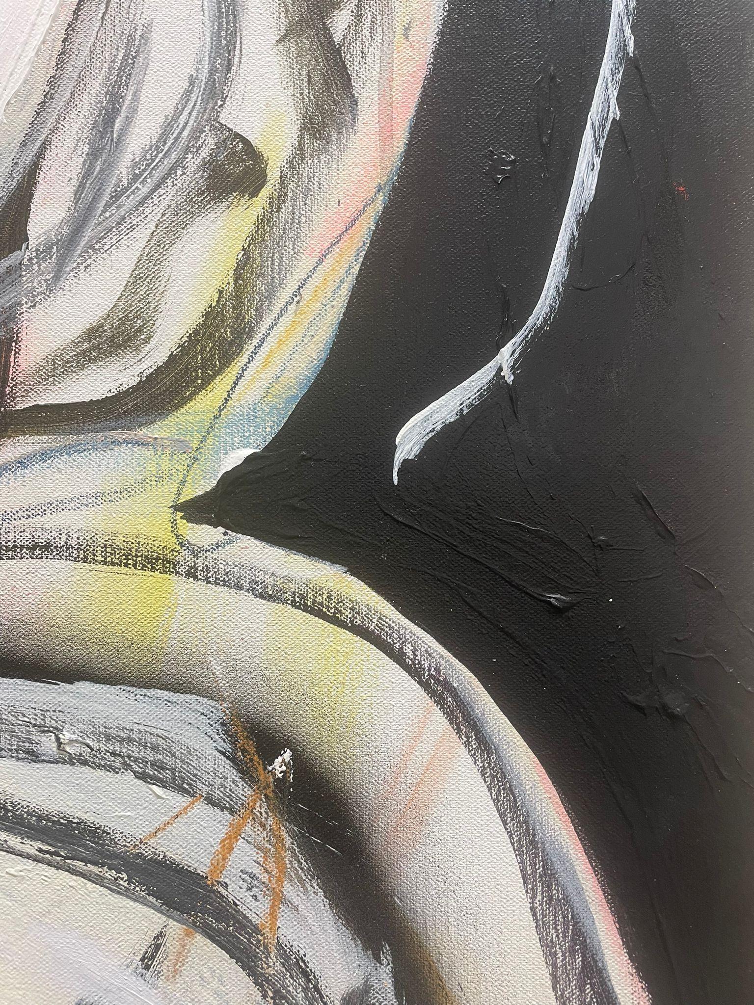 ABSTRACT Grande opera d'arte nuova e scura Artista canadese contemporanea Sophie Bigli 2024 - Painting Astratto di Sophie Crichton