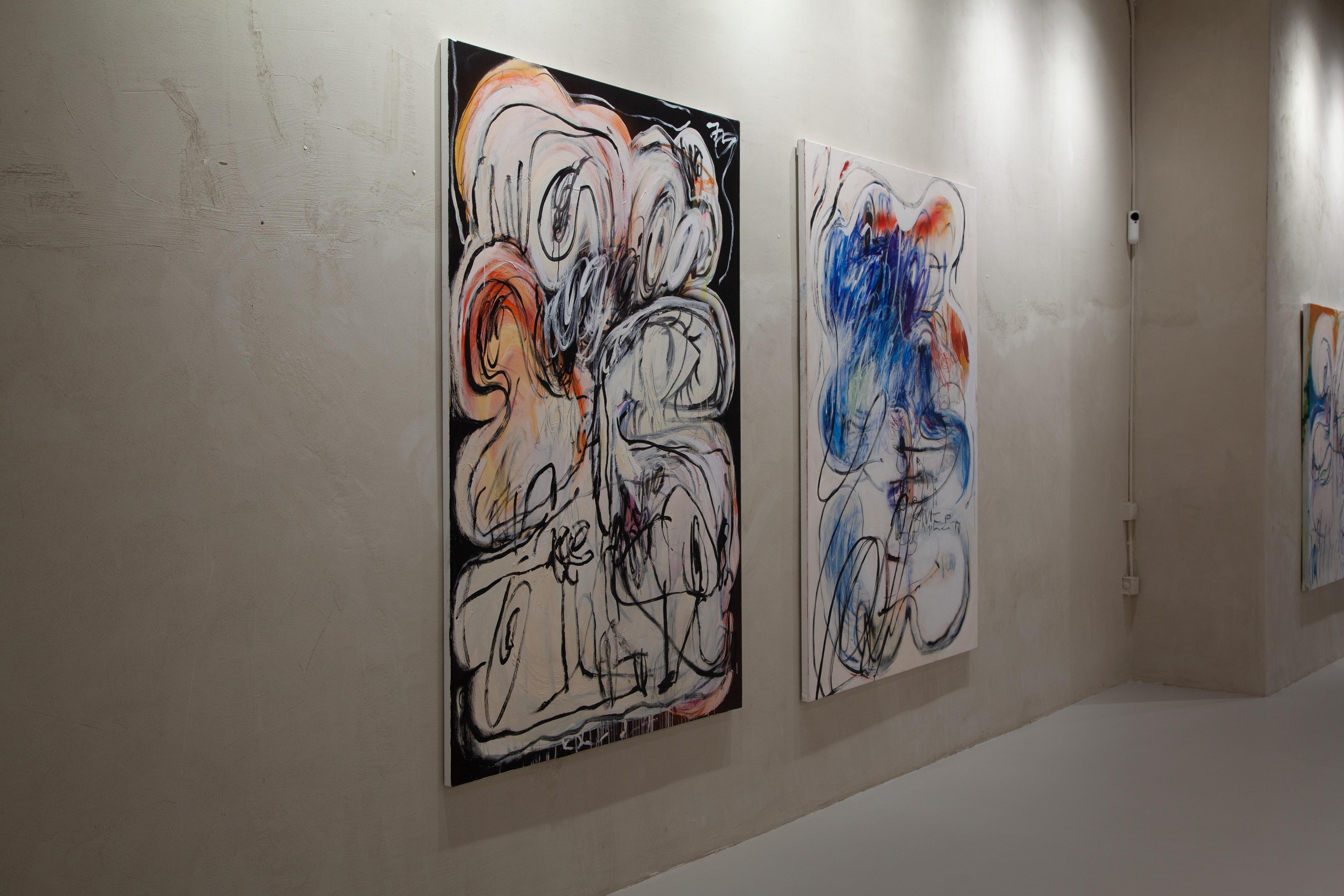 ABSTRACT Grande opera d'arte nuova e scura Artista canadese contemporanea Sophie Bigli 2024 - Abstract Painting Beige di Sophie Crichton