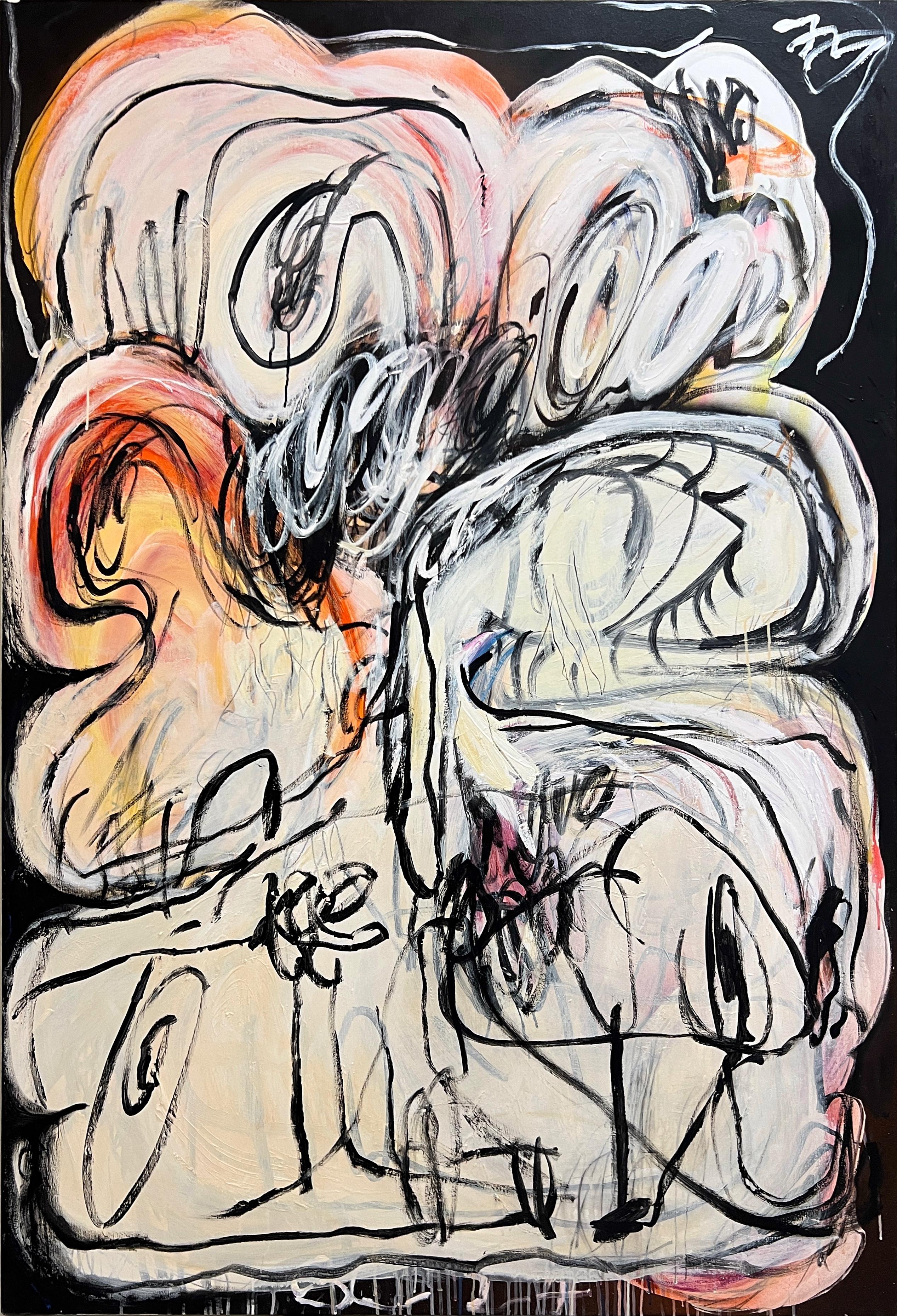 ABSTRACT Grande opera d'arte nuova e scura Artista canadese contemporanea Sophie Bigli 2024