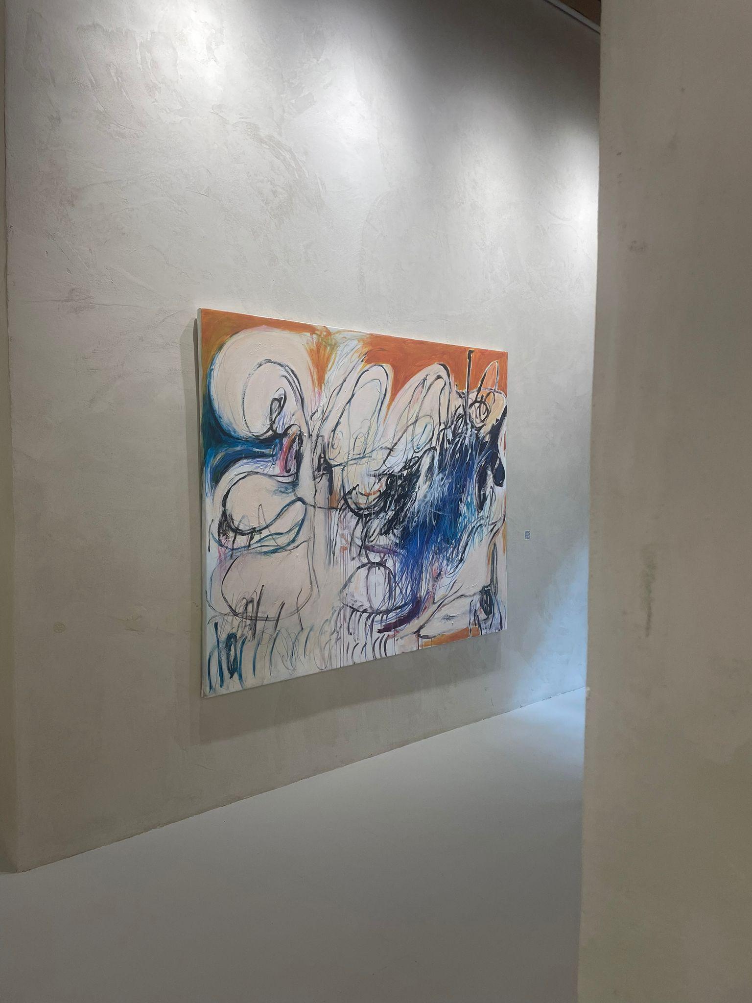 ABSTRACT Nueva obra de arte naranja Artista contemporánea canadiense Sophie Crichton 2024 en venta 4