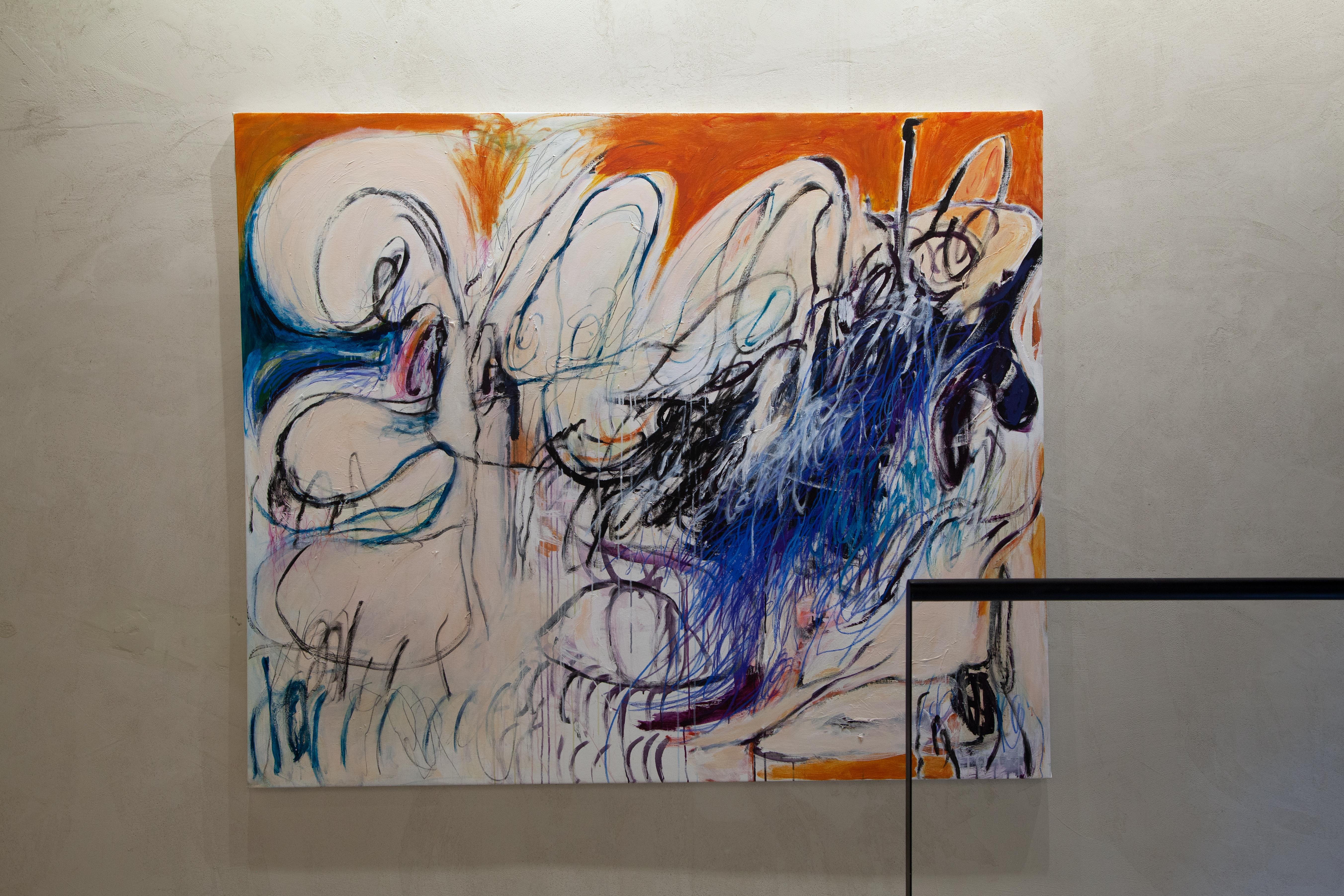 ABSTRACT Nueva obra de arte naranja Artista contemporánea canadiense Sophie Crichton 2024 en venta 3