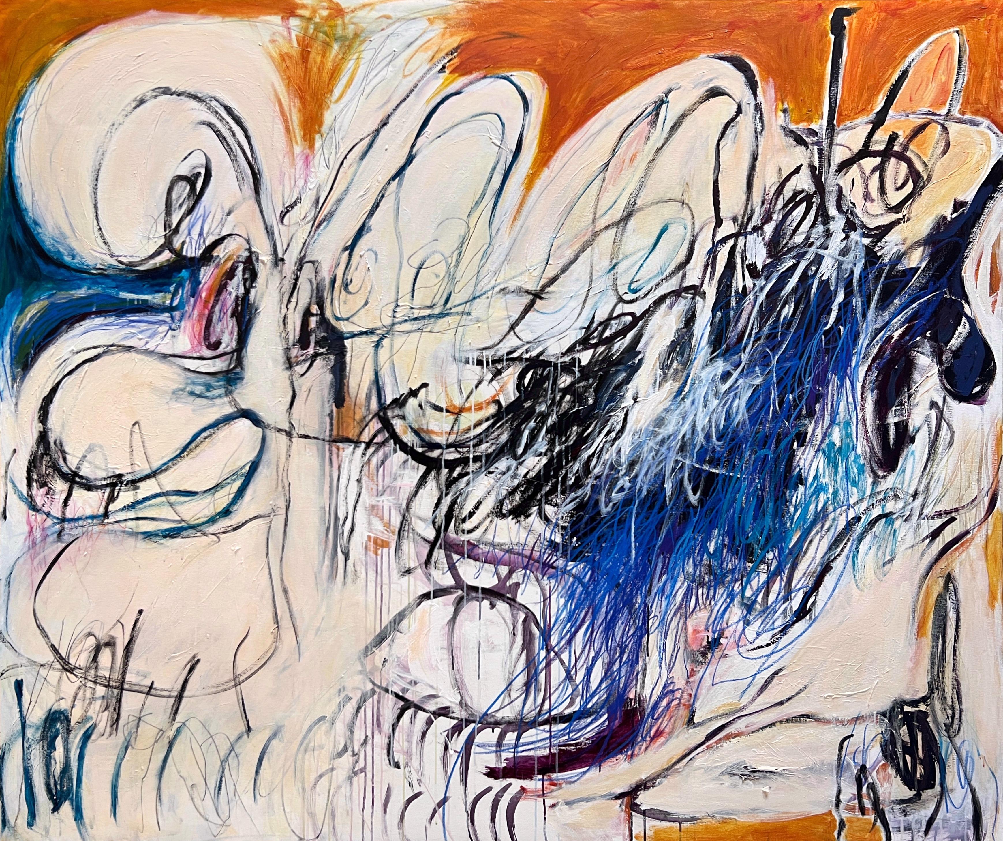 ABSTRACT Nuova opera d'arte arancione dell'artista canadese contemporanea Sophie Crichton 2024
