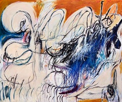 ABSTRACT Nouvelle œuvre d'art orange Artiste contemporaine canadienne Sophie Crichton 2024