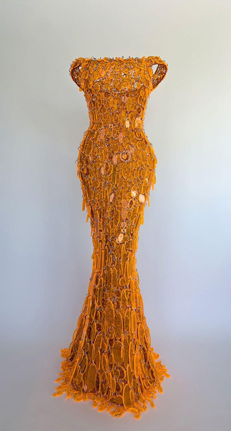 Sophie DeFrancesca Figurative Sculpture - Orange Crush (Variation 2)