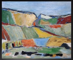 A l'orée des champs, abstracto, vert, expresionismo, óleo sobre lienzo, campo