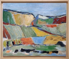 A l'orée des champs, abstract, vert, expressionism, oil on canvas, countryside