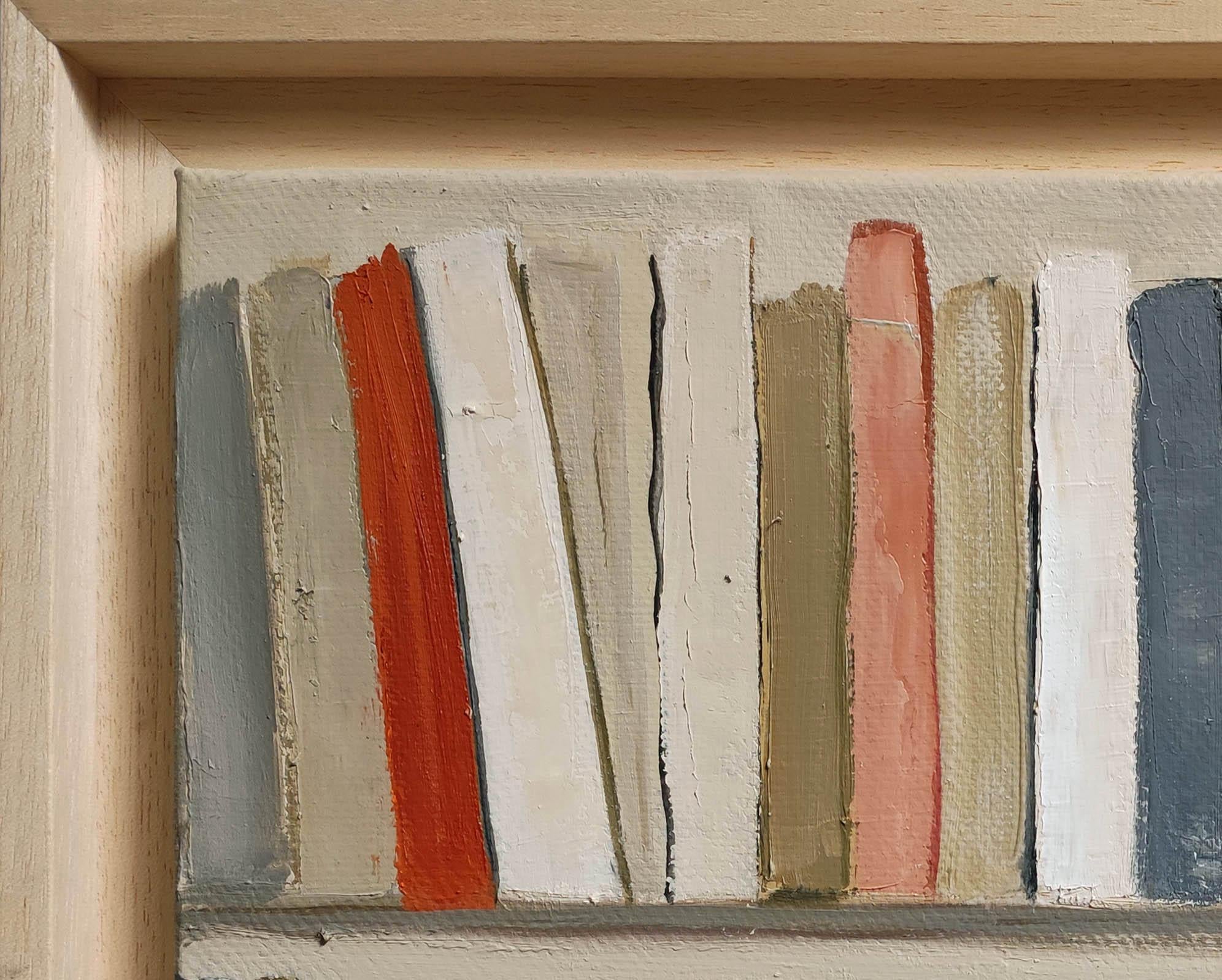 Abstract Bookshelf – Oil Painting, contemporary,  French Artist, “The Art Books” For Sale 8