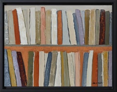 Bibliothèque abstraite - Peinture à l'huile, contemporaine,  Artistics français, "The Art Books" (Les livres d'art)