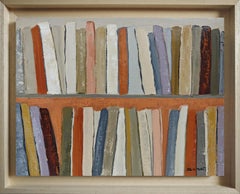 Bibliothèque abstraite - Peinture à l'huile, contemporaine,  Artistics français, "The Art Books" (Les livres d'art)