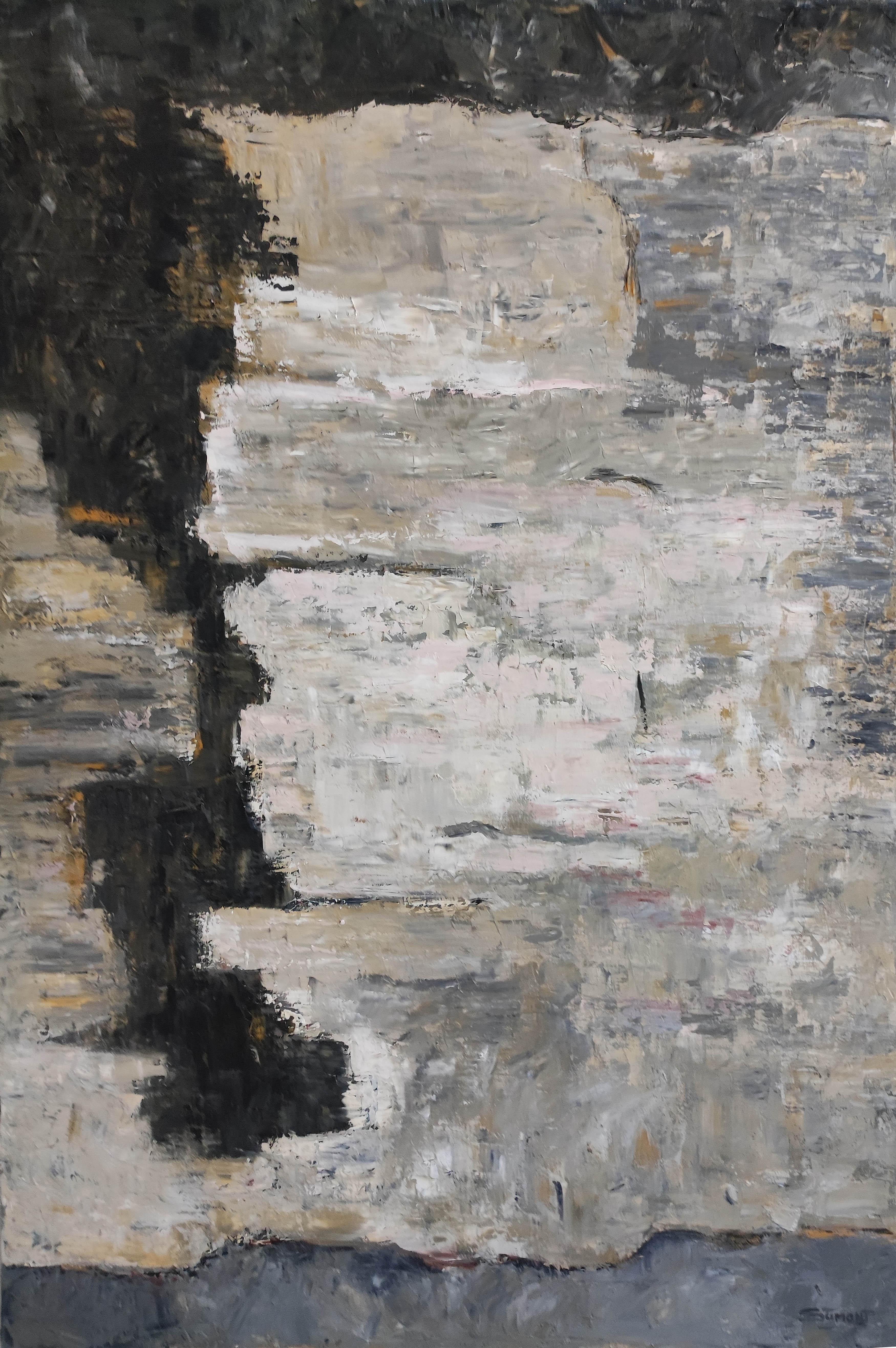 abstract cliffs worked in oil and painting knife.
Each diptych canvas is 130 x 97 cm
The size of the diptych is 130 x 194 cm
Sophie DUMONT explores the Norman universe.

She stubbornly probes the slightest vibrations of this familiar