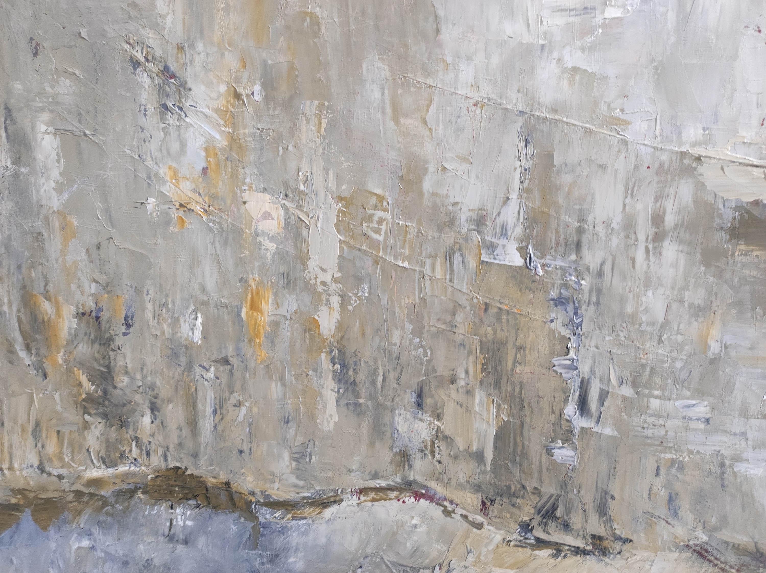 abstract cliffs, dyptich, oil on canvas, textured, contemporary art, modern For Sale 4