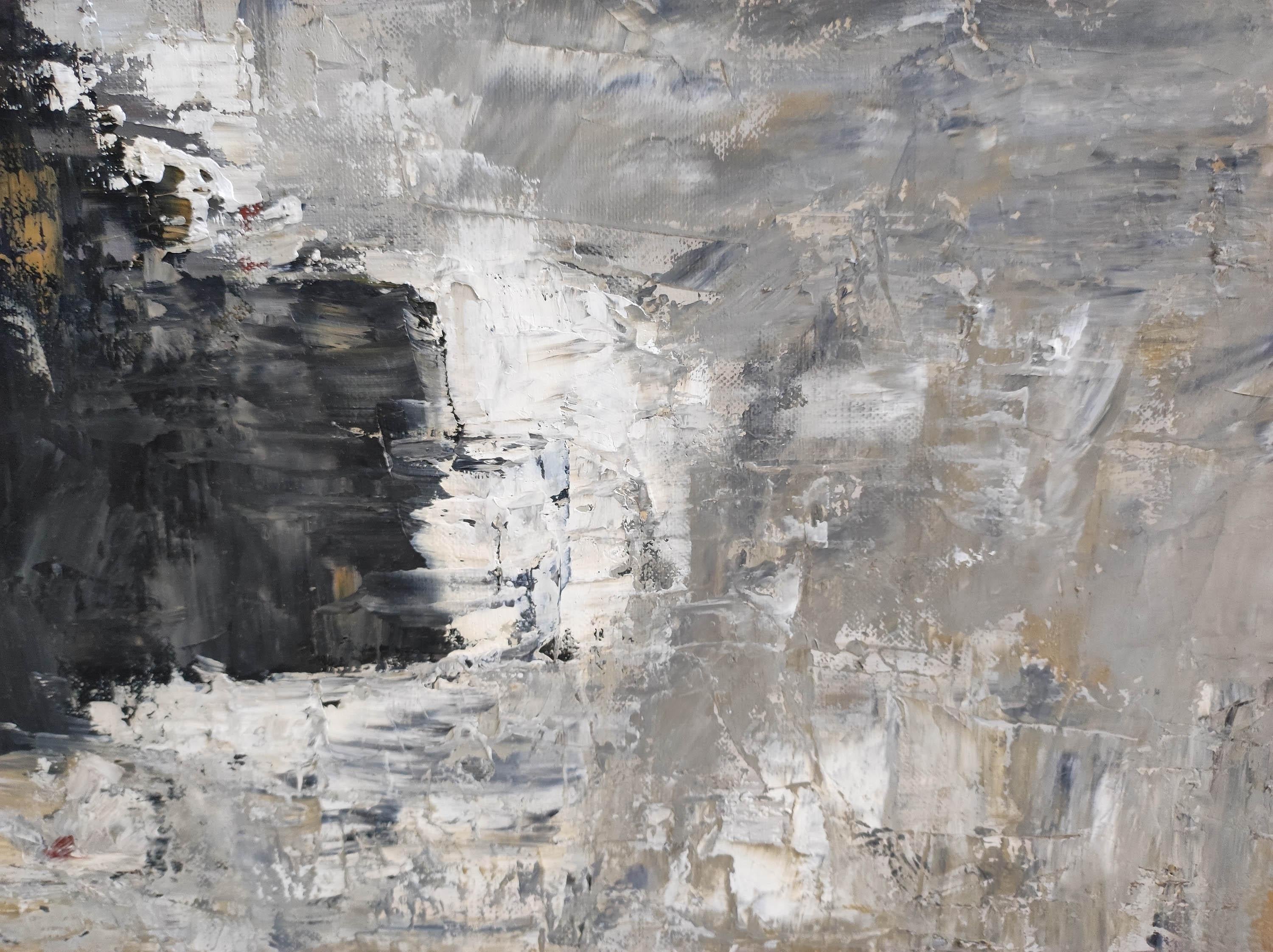 falaises abstraites, dyptique, huile sur toile, texturé, art contemporain, moderne en vente 6