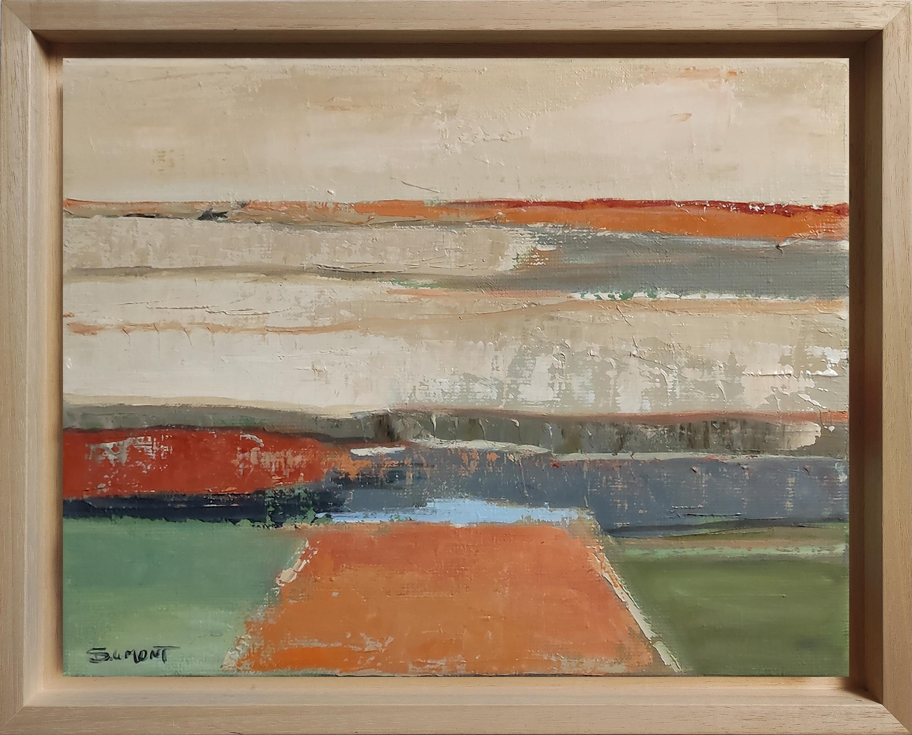 Silencio abstracto, paisaje, óleo sobre lienzo, contemporáneo, artista francés, moderno en venta 5