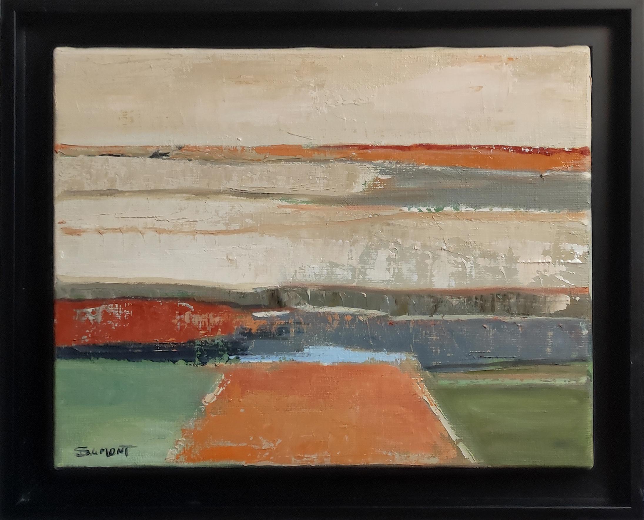 Silencio abstracto, paisaje, óleo sobre lienzo, contemporáneo, artista francés, moderno - Painting de SOPHIE DUMONT