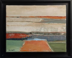 Paisaje abstracto en tonos tierra - Pintura al óleo con textura de Sophie Dumont