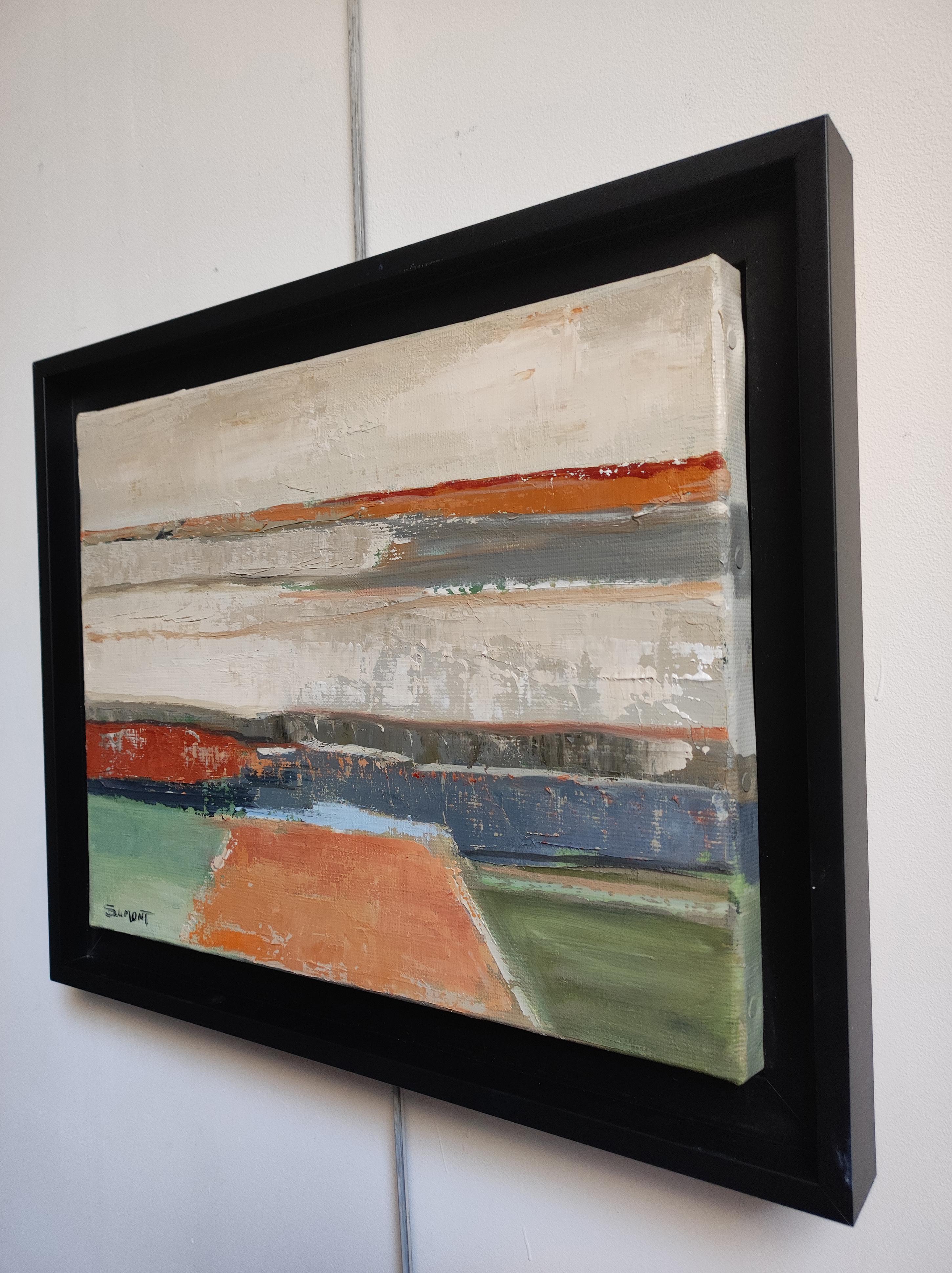 Silencio abstracto, paisaje, óleo sobre lienzo, contemporáneo, artista francés, moderno en venta 2