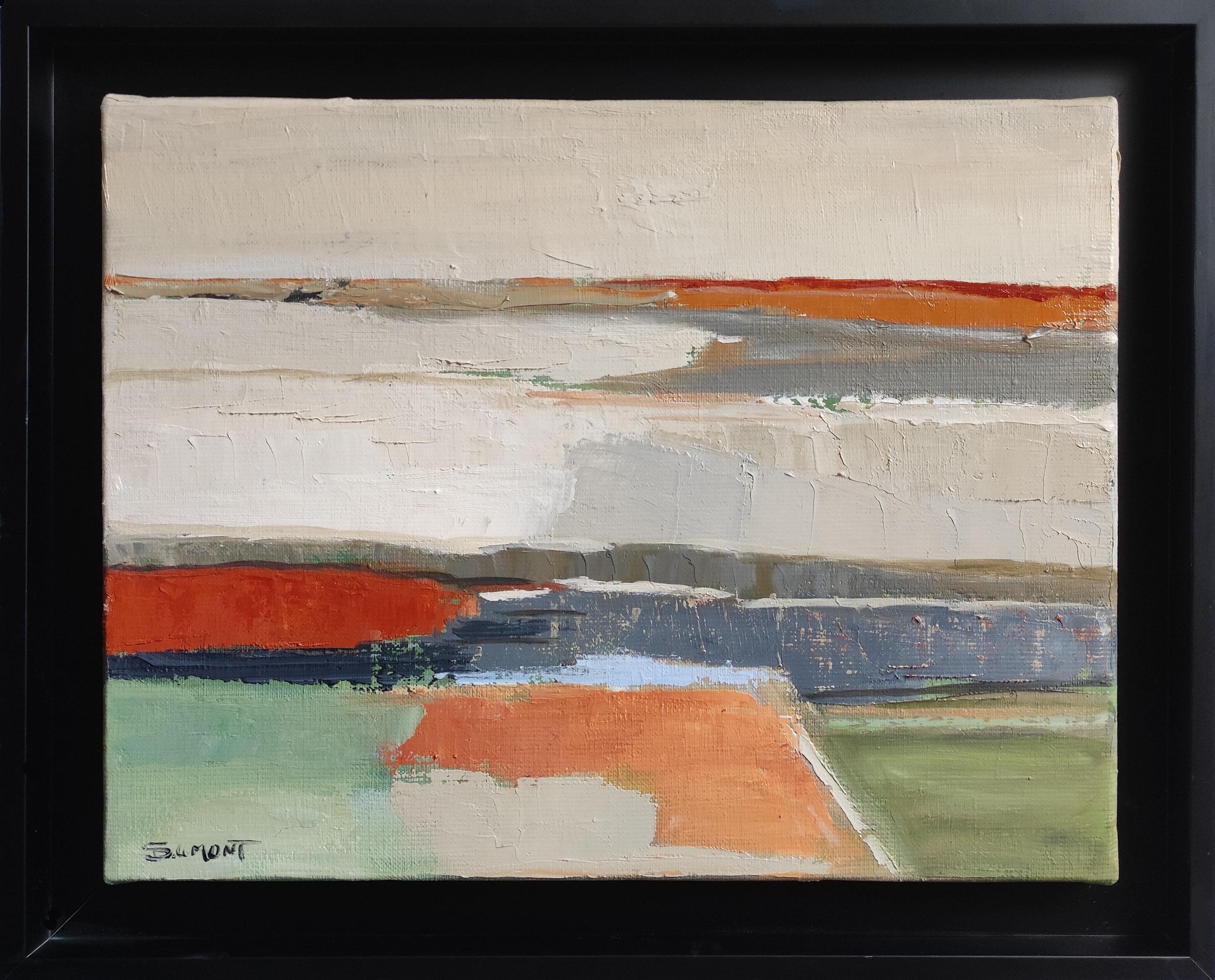 Landscape Painting SOPHIE DUMONT - Silence abstrait, paysage, huile sur toile, contemporain, artiste français, moderne