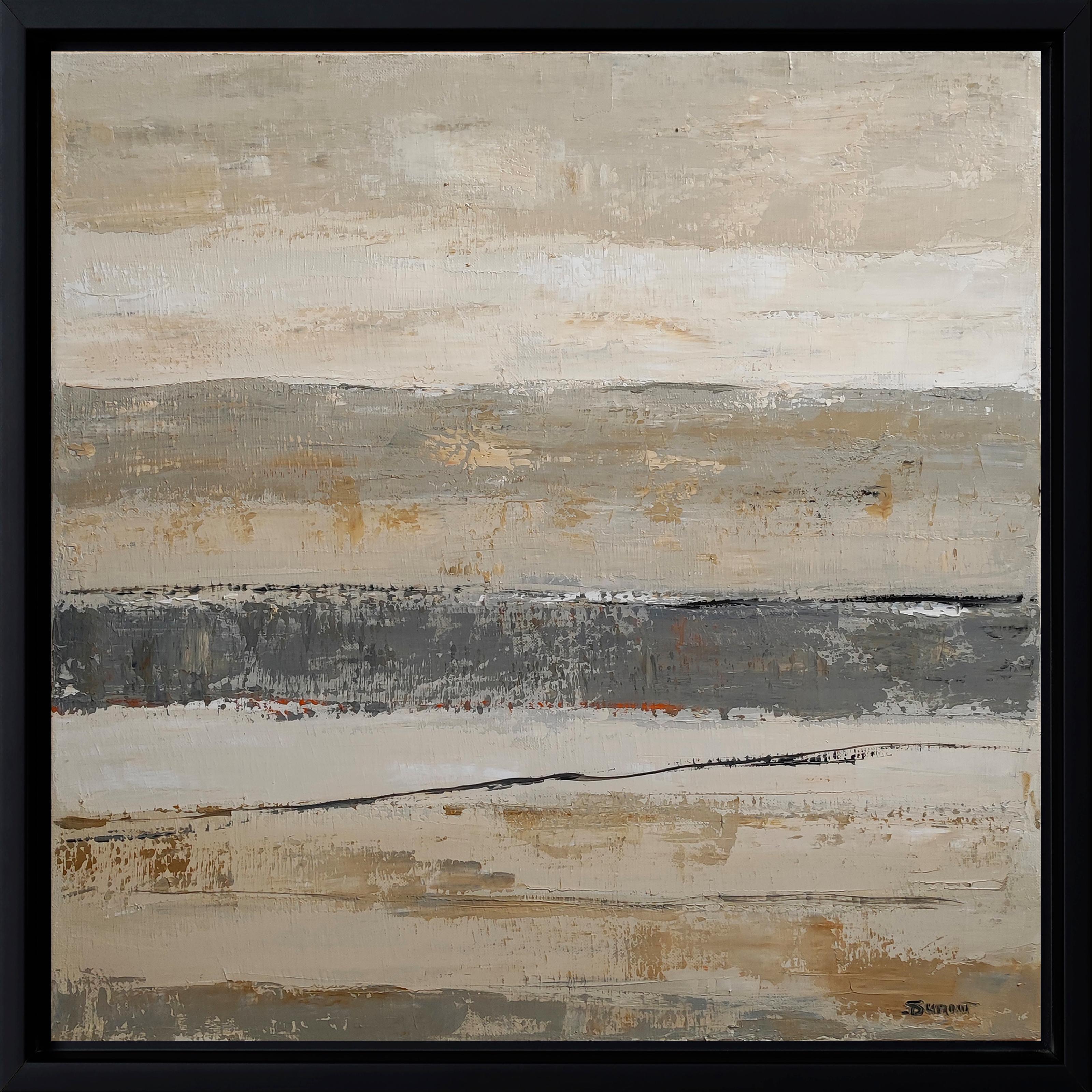Accalmie, Paesaggio astratto, Campagna, Contemporaneo, Moderno,  Minimalismo - Painting di SOPHIE DUMONT