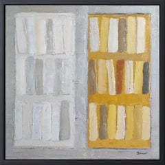 amarillo, bibliothèque abstraite jaune et blanche,  expressionnisme, géométrique, moderne