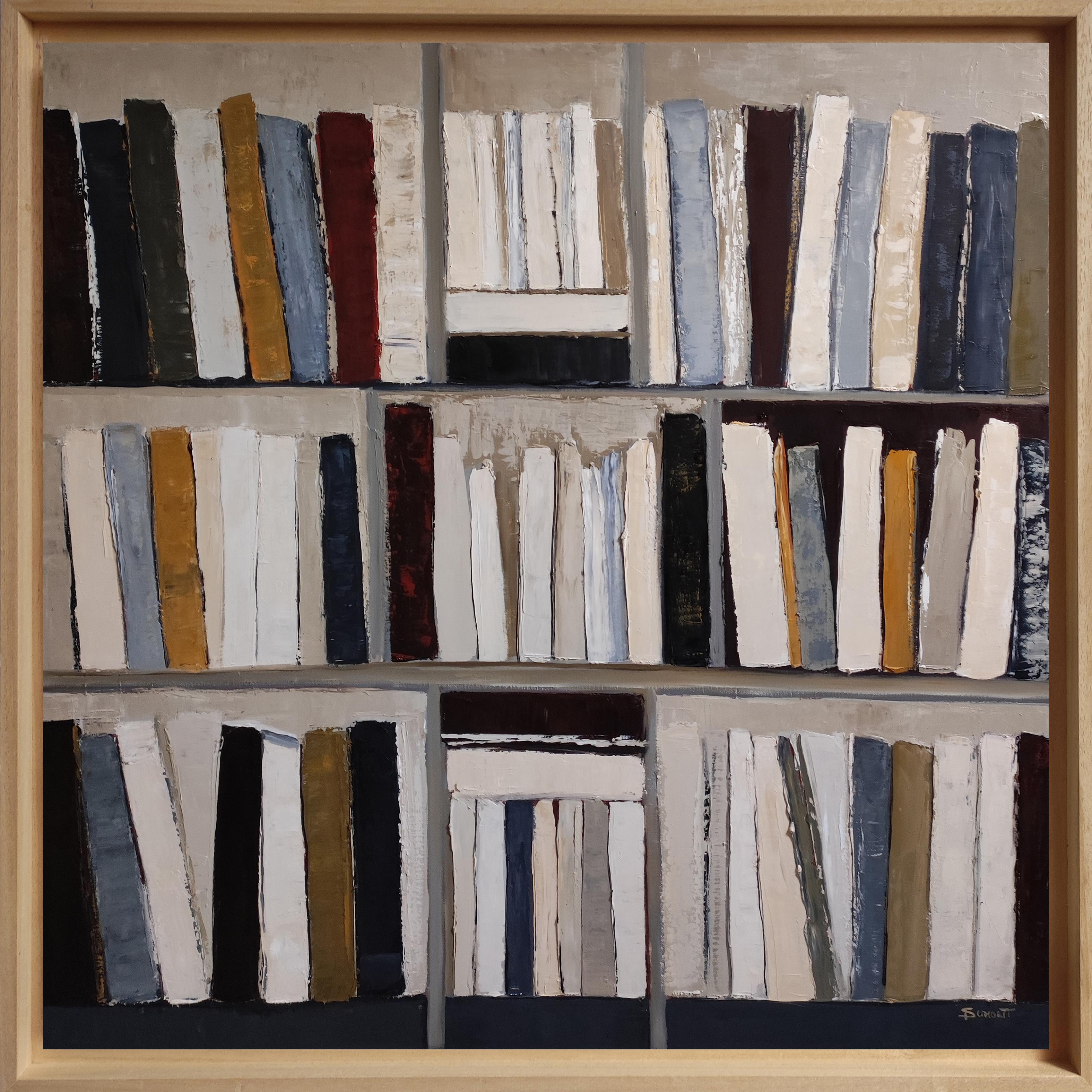 Architecture du livre, Abstract library geometric, textured, expressionism, gray For Sale 8