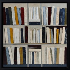 Architecture du livre, Bibliothèque abstraite géométrique, texturée, expressionniste, grise