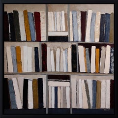 Architecture du livre, Abstract library geometric, textured, expressionism, gray