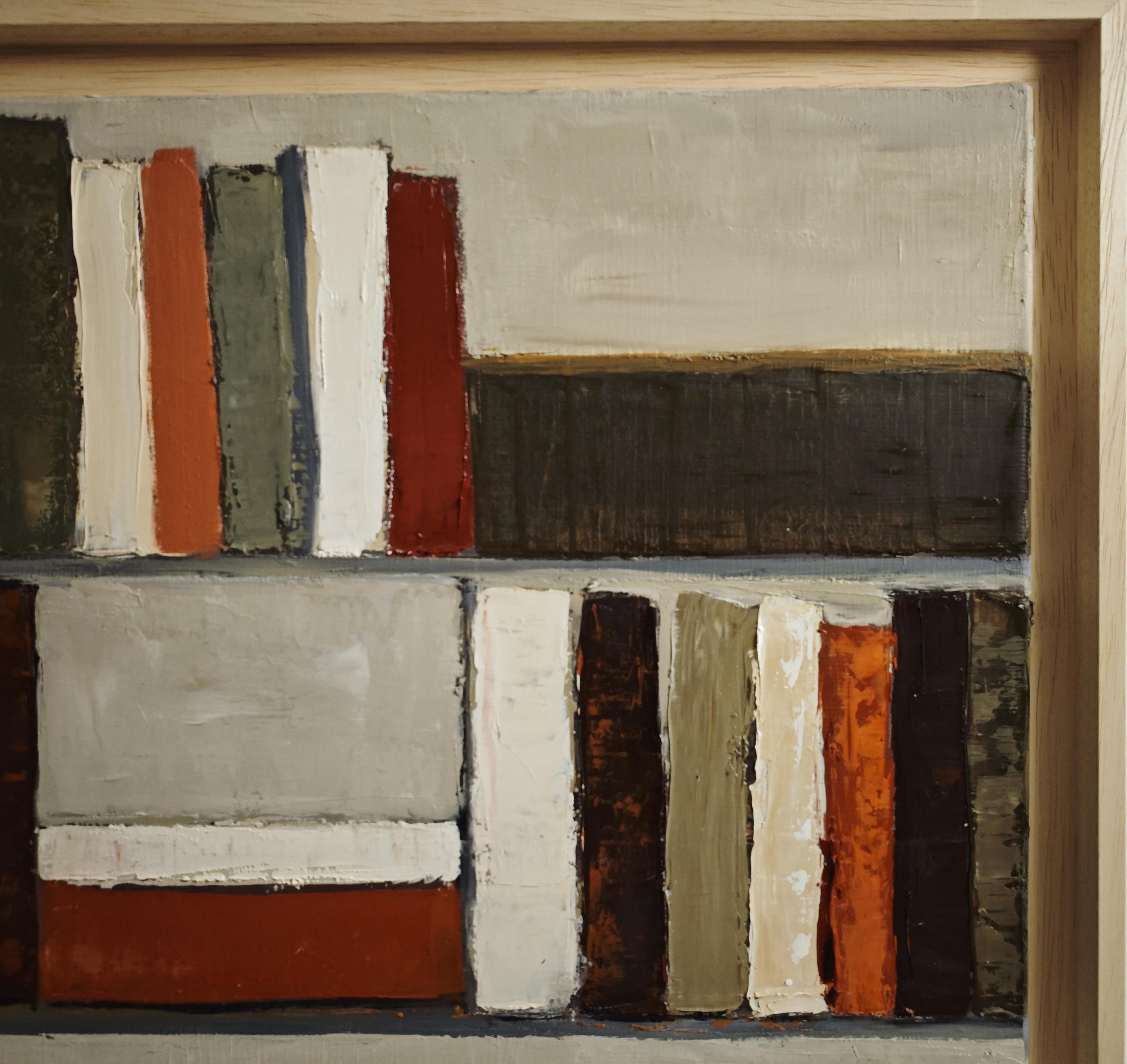 Architecture du savoir, Abstract Contemporary Library, Expressionism, Oil For Sale 3
