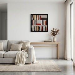 Architecture du Savoir, Abstrakte Bibliothek Ölgemälde auf Leinen, 2025, signiert