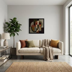 Artikulationspunkt, Modernes abstraktes Gemälde, Geometrisch, Original Öl auf Leinwand