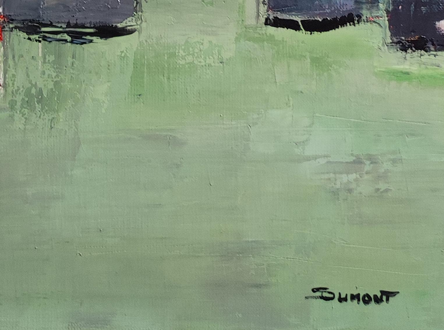 artist studio 2 , abstract; expressionism, geometric, texture, oil , green For Sale 5