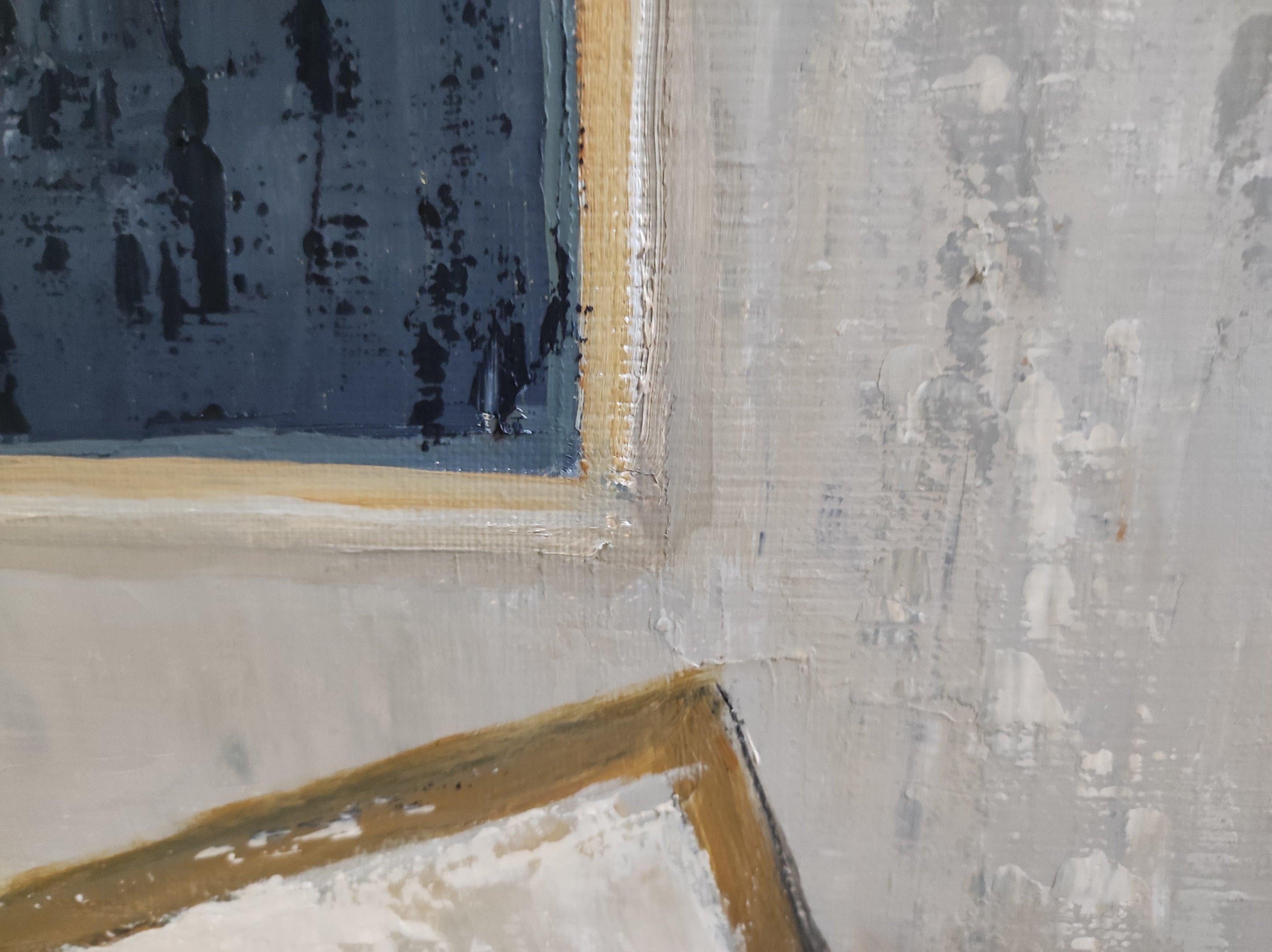 Atelier d'artiste, Abstrait, Vert, huile, contemporain, Expressionnisme, Français, 2022 en vente 6