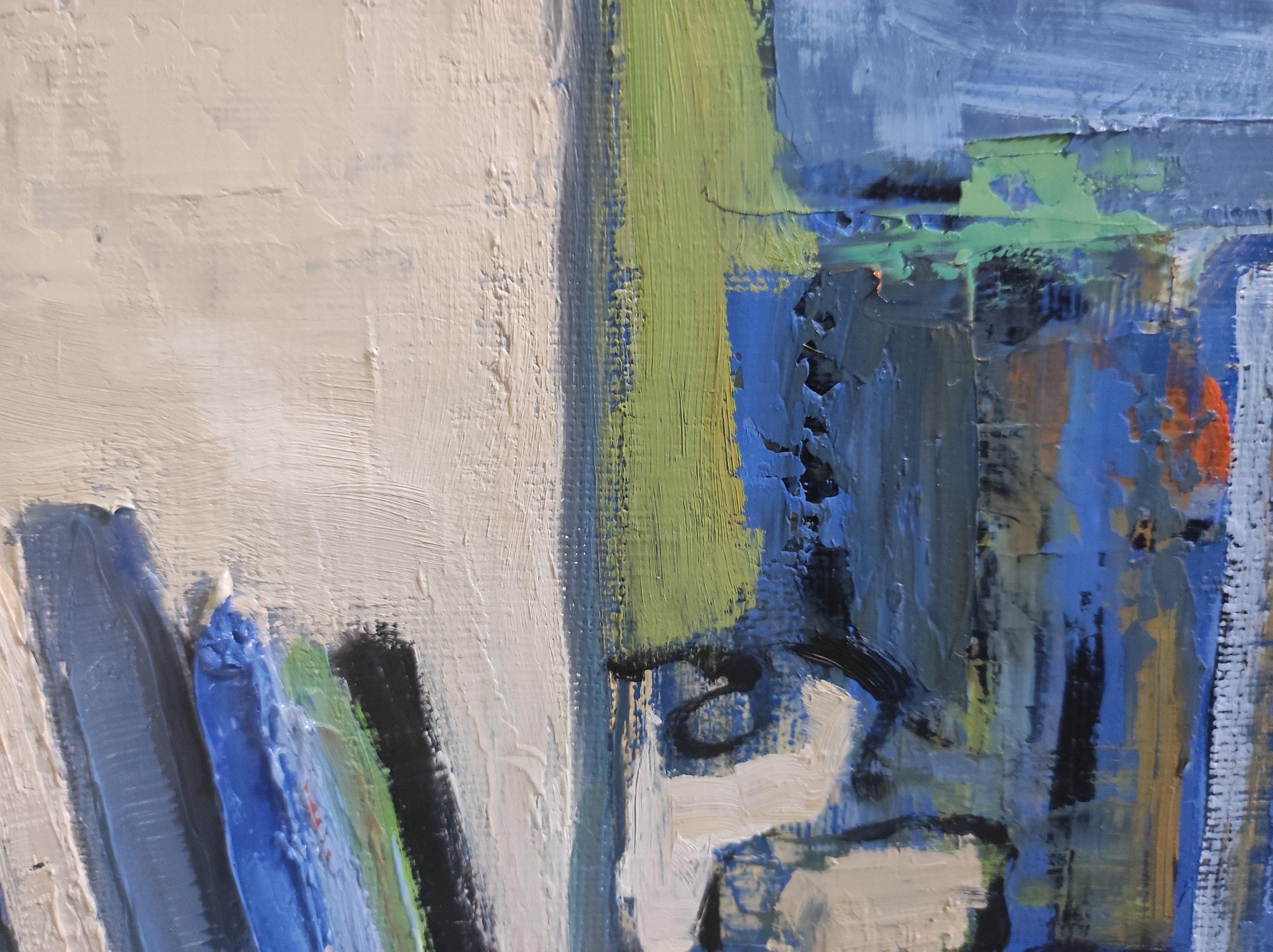 Atelier 14, astratto, blu, olio su tela, contemporeaneo, espressionismo, francese 2