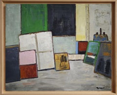 Atelier 21, Artist studio, Green, impasto, Abstract, Expressionism, Contemporary