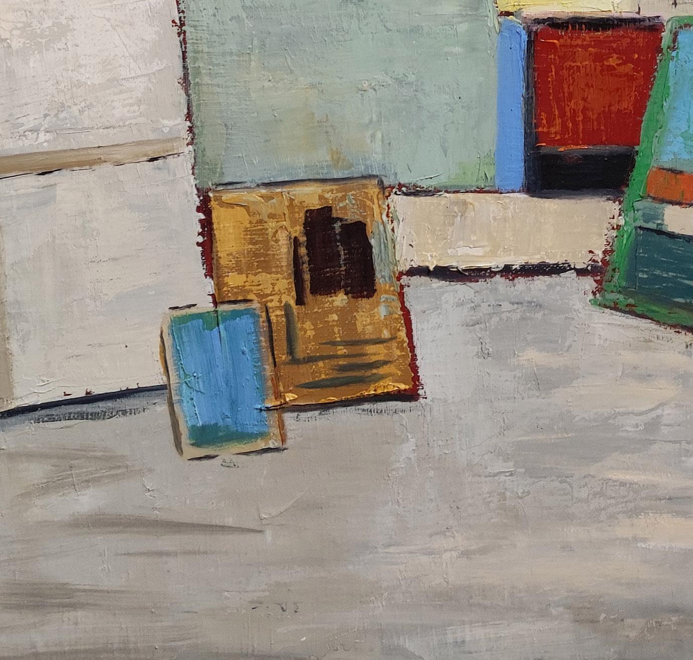 Atelier 21, Artist studio, Green, impasto, Abstract, Expressionism, Contemporary en vente 4