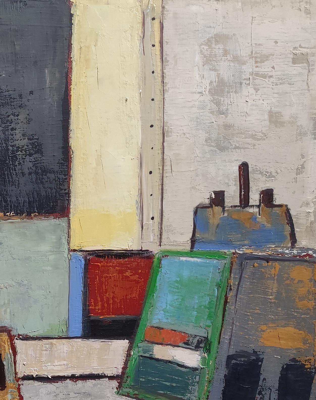 Atelier 21, Artist studio, Green, impasto, Abstract, Expressionism, Contemporary en vente 5