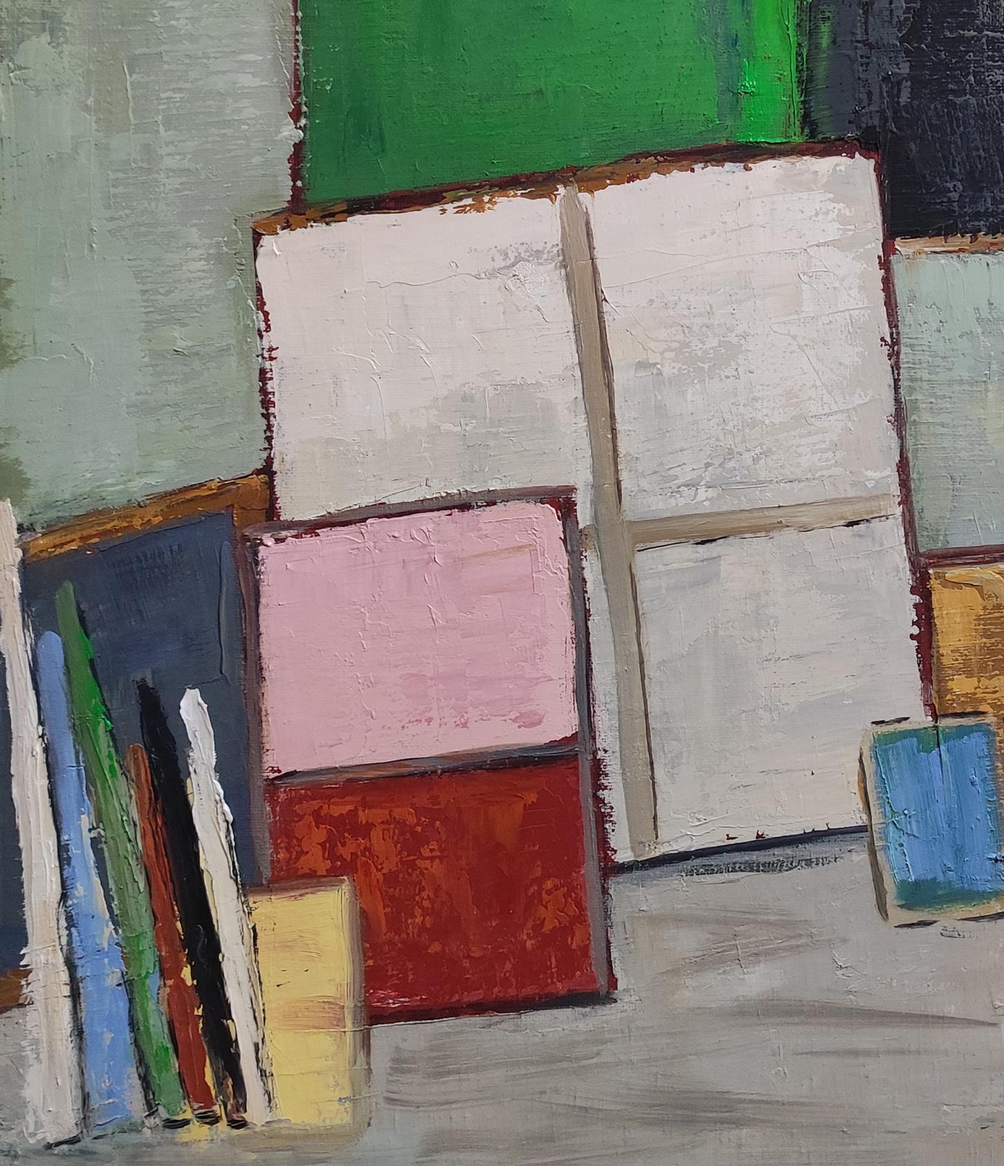 Atelier 21, Artist studio, Green, impasto, Abstract, Expressionism, Contemporary en vente 6