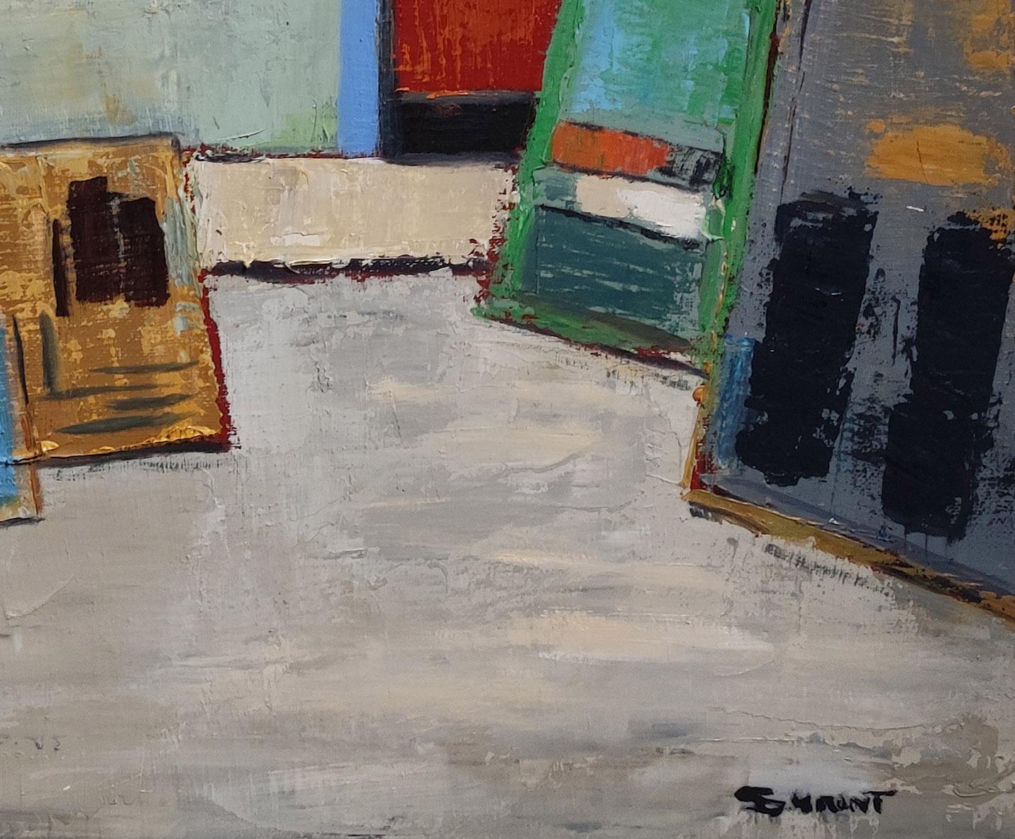 Atelier 21, Artist studio, Green, impasto, Abstract, Expressionism, Contemporary en vente 3