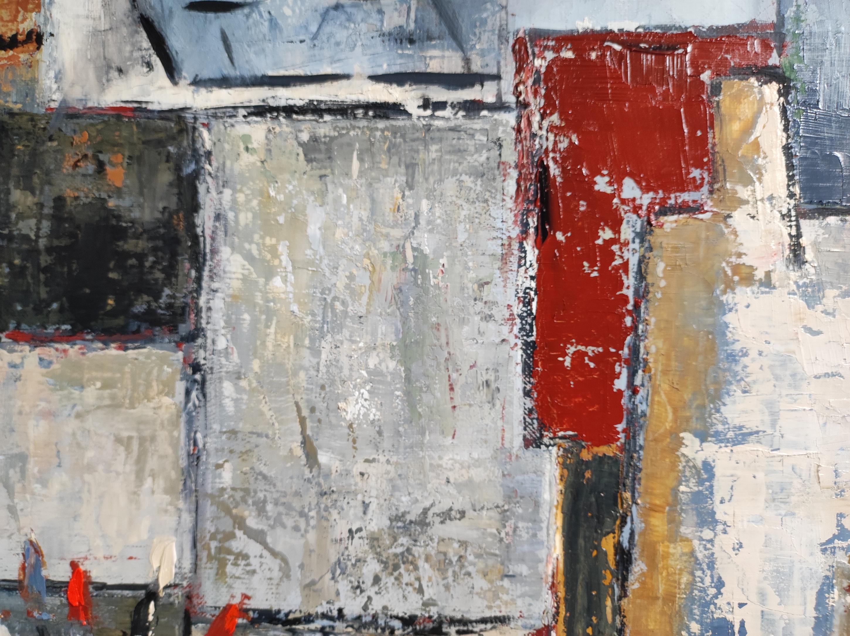 Atelier 8, Studio astratto, Espressionismo, Olio su tela, Contemporaneo francese in vendita 5
