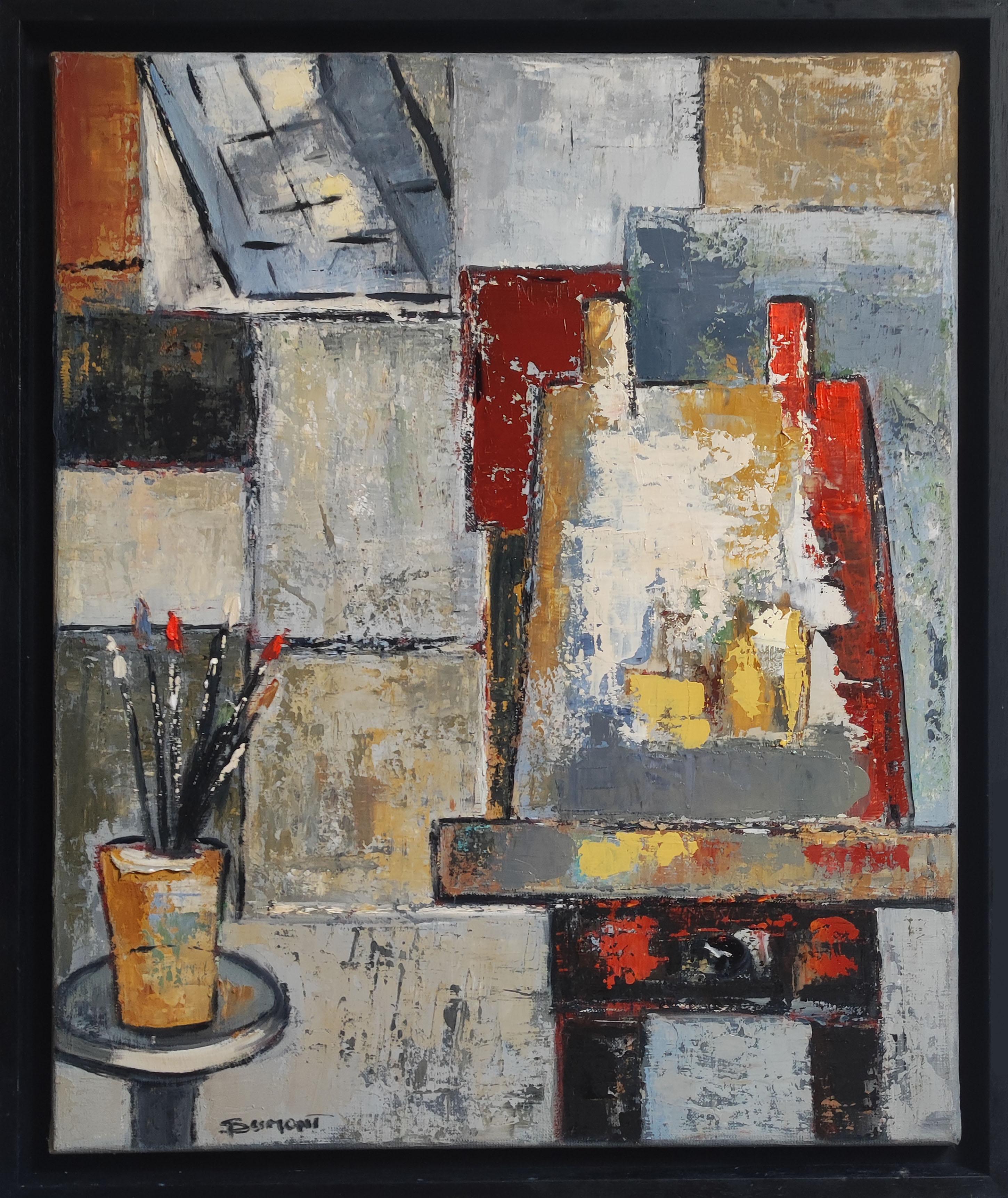 Interior Painting di SOPHIE DUMONT - Atelier 8, Studio astratto, Espressionismo, Olio su tela, Contemporaneo francese